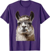 FunWearVM Funny Smoking Llama Cool Animal Lover with Attitude T-Shirt - Purple