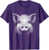 Animal Lovers Funny Quotes And Designs Pig Face Lover Art Design For Men And Women T-Shirt - Purple
