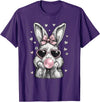 Cute Easter Bunny for Women Pink Rabbit Coquette Girly T-Shirt in Purple