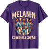 Funny Cowgirl Women Melanin Cow Girl Outfit Cowgirl for Women African Tee Melanin Cow Girl Outfit T-Shirt - Purple