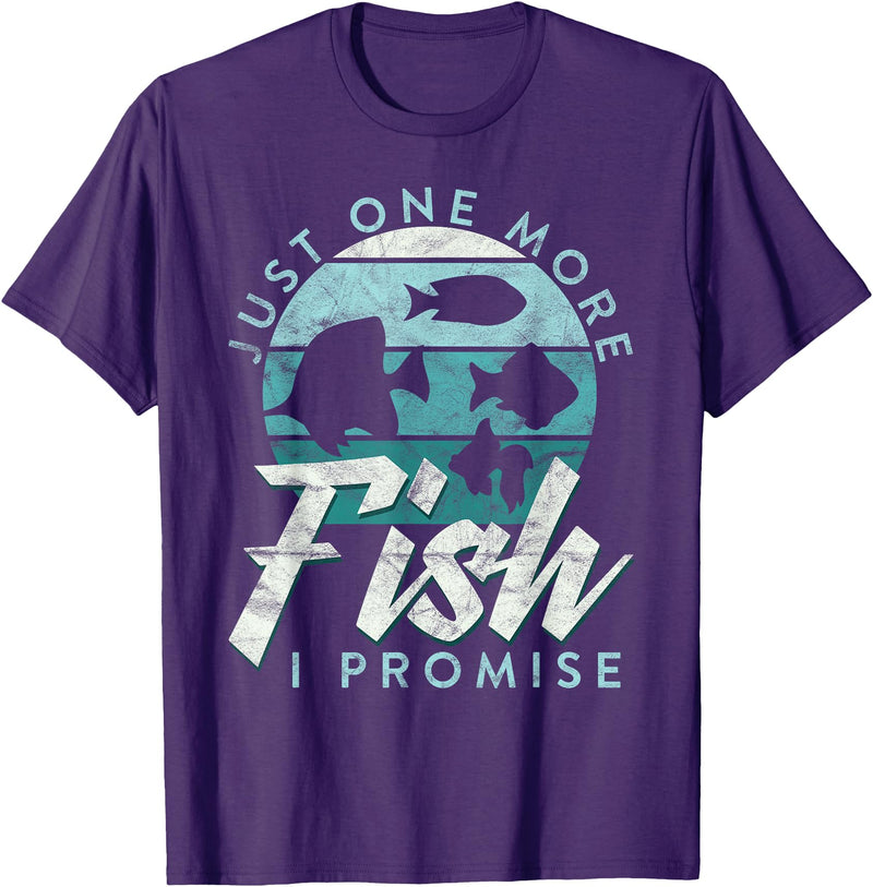 Fish Tank Aquarium Coral Reef Outfits And Gifts Aquarium Owner Just One More Fish I Promise Fish Keeping T-Shirt - Purple