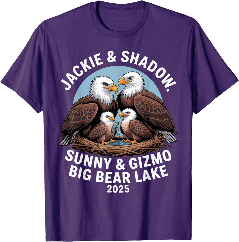 Nature Wildlife Art Prints Jackie & Shadow Sunny & Gizmo Big Bear Lake 2025 Eagle T-Shirt - Purple