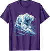 Sea Ocean Animal Art Polar Bear Ocean Sea Polar Bear Motif Marine Mammal Artwork T-Shirt - Purple