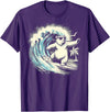 Smooth HQ Polar Bear Riding Surfing Ocean Wave T-Shirt - Purple