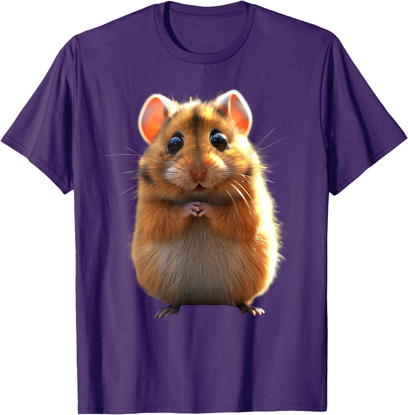 Hamster Rodent Field Hamster Cute Hamster T-Shirt - Purple