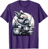 Cute Rabbit Bunny Playing Drums Rabbits Drummer Music T-Shirt in Purple