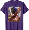Guinea Pig American Flag 4th July Independence Eagle Women Kids Men T-Shirt - Purple