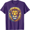 StopLyonLyonCos Co. Gift for Lion Lovers Men Women Kids Calm Relaxed Lion Face T-Shirt - Purple