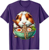 Cute Guinea Pig Gifts Guinea Pig Eating Ramen Japanese Noodles T-Shirt - Purple