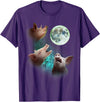 Pink Pig Mountain Shirts & Gifts Three Farm Pigs Howl At Moon 3 Wolfs Wolves Funny Parody T-Shirt - Purple