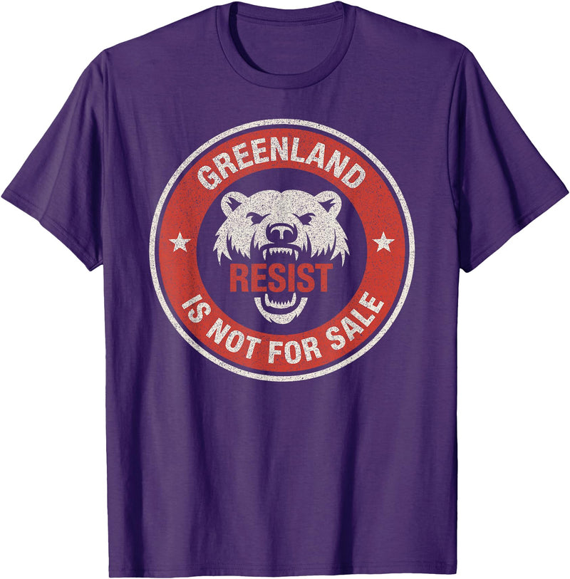 Greenland Not For Sale Greenland is Not for Sale Polar Bear Resist Graphic T-Shirt - Purple