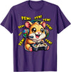 Hamster Gamer Pew Funny Video Games Vintage Boys Men Girls T-Shirt - Purple
