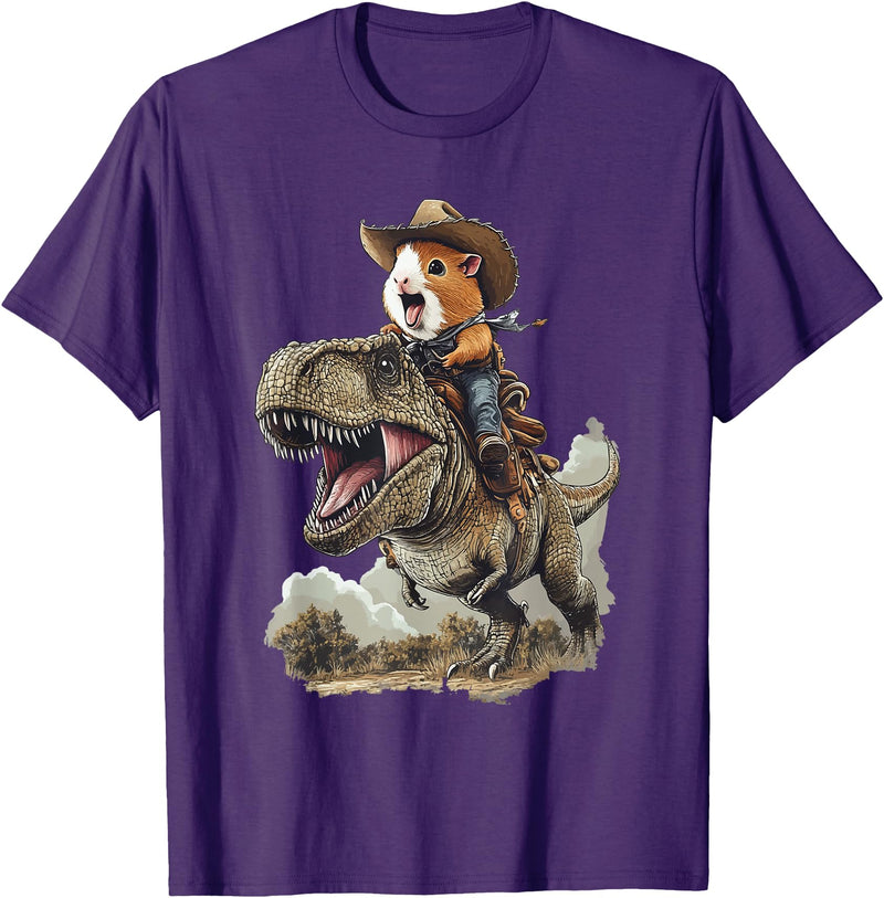 Animal Cowboy Guinea Pig Rex Cowboy T-Shirt - Purple