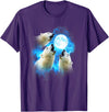Animals howling blue 3 Polar Bear Howling at the Moon Colorful Blue T-Shirt - Purple