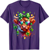 Funny St Paddy Highland Cow St Patricks Day Outfit Cute Highland Cow With Sunglasses St Patricks Day Funny T-Shirt - Purple