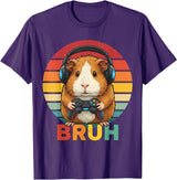 Gaming Guinea Pig Bruh Retro Gamer Guinea Pig Boys Guinea Pig Video Games Guinea Pig Bruh Retro Guinea Pig Boys T-Shirt - Purple
