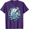 Arctic Polar Bear Winter Snowflakes Christmas Polar Bear Wreath Ice Crystals T-Shirt - Purple