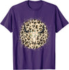 Funny Leopard Cow Skull designs Funny Leopard Cow Skull print Flower Rustic Turquoise T-Shirt - Purple