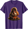 CONLEE Cute Baby Monkey Punch Viral Zoo Japan Design T-Shirt - Purple