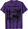 Fisher of Man Mark 1:17 Christian Scripture Jesus Fishing T-Shirt - Purple