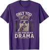 Animal Designs For Women & Men Only You can Prevent Drama Artwork Llama Design T-Shirt - Purple