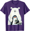 click here for better animal tees cute Polar bear and penguin bird fish lovers animal friends T-Shirt - Purple