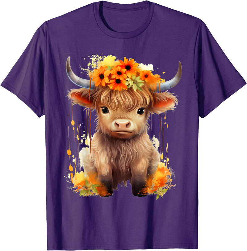 Western Shirts for Girls Men, Highland Cow Gifts Cow, Scottish Highland Cow, Western Wear, Highland Cow T-Shirt - Purple