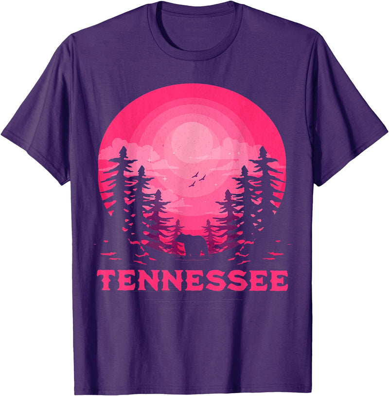 Smoky Mountains Tennessee Hike Outdoor Tennessee Bear Nature Outdoors T-Shirt - Purple