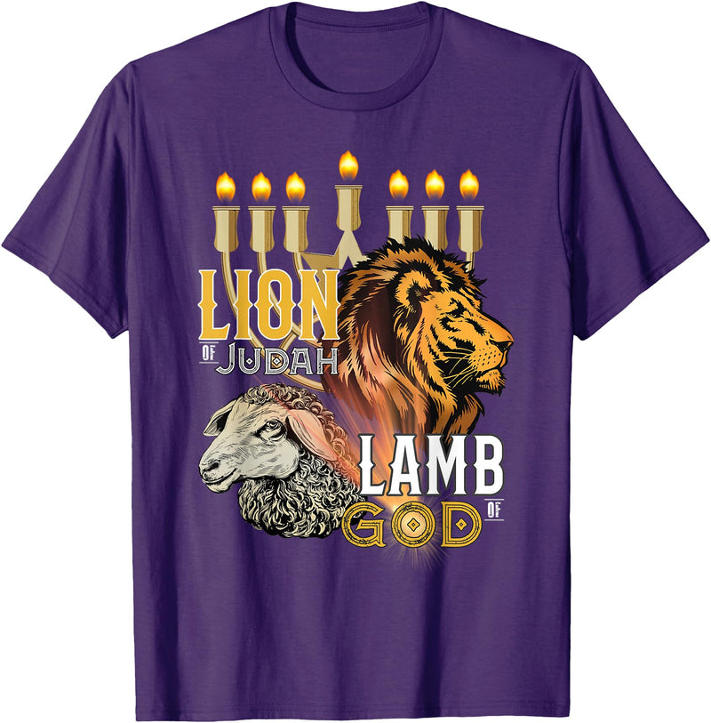 Claudia Williams Apparel Lion of Judah Lamb of God T-Shirt - Purple