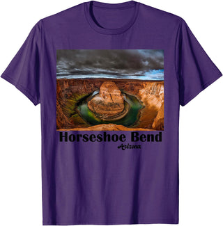 States & Travel Apparel Collection CR Historic Horseshoe Bend Souvenir Page Arizona Lake Powell T-Shirt - Purple