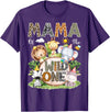 Safari Jungle Animals Bday Boy Matching Mama of The Wild One Safari Jungle Woodland 1st Birthday T-Shirt - Purple