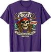 Dibble Dabble Designs Pirate Swag Argh Let the Pirate Shenanigans Begin Funny Pirate T-Shirt - Purple