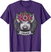 Pig with Flowers Vegan Retro Products Pig with Flowers Vegan Retro – Boho Hippie Cute T-Shirt - Purple