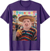 Pig John Pork Mexico Meme John Pork Funny Pig Man Mexican Fiesta Cinco de Mayo Taco T-Shirt - Purple