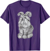 Angora Bunny Rabbit Drawing Men's Women's Children's T-Shirt in Purple