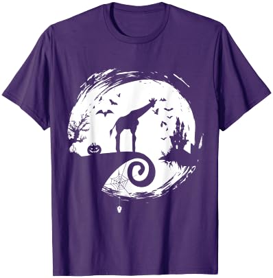 Check out my other Giraffe T-shirts Giraffe Halloween Costume Moon Silhouette Creepy Horror T-Shirt - Orange