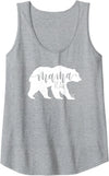 June & Lucy Womens Mama Bear Shirt, Tank Tops for Women, Mamma Bear JLZ043 Tank Top - Heather Grey