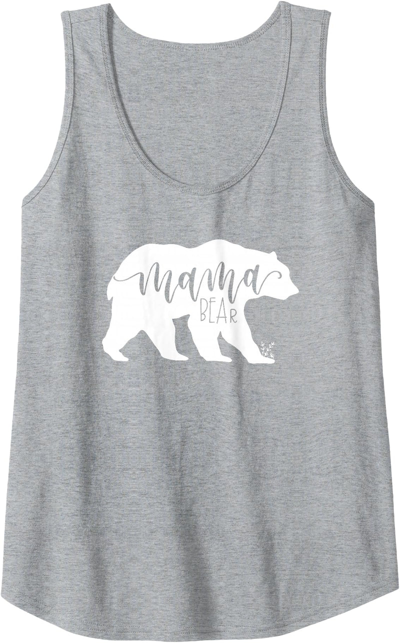 June & Lucy Womens Mama Bear Shirt, Tank Tops for Women, Mamma Bear JLZ043 Tank Top - Heather Grey