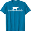Farm and Holstein Cow for Men and Cattle Clothing Heartbeat Pulse ECG - Holstein Rancher For Cattle Farmer T-Shirt -