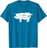 LGBTQIA+ Power Design Nasty Hungry Dirty Pig Design - Fun Gay Pig Pride - LGBTQIA+ T-Shirt - Sapphire Blue