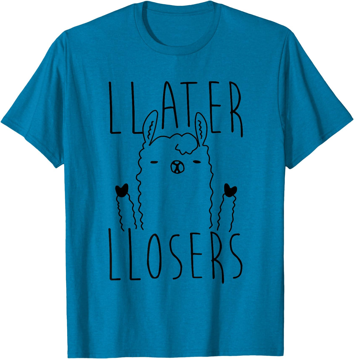 Foxy AF Later Losers Llama T-Shirt T-Shirt - Sapphire Blue