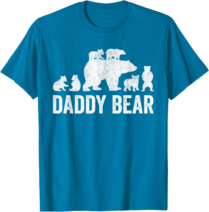 Funny Bear Shirts For Men & Women Clothing Co Daddy Bear Fathers Day Shirts, Funny Six Cub Kids Dad T-Shirt - Sapphire Blue
