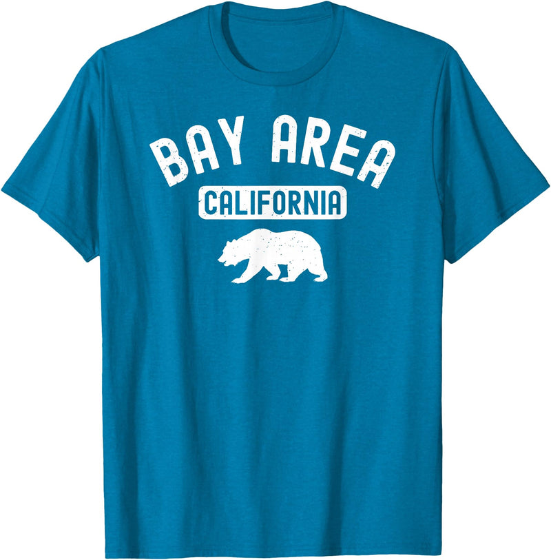 Cali Retro Tees Bay Area San Francisco Oakland Berkeley California 510 Bear T-Shirt - Sapphire Blue