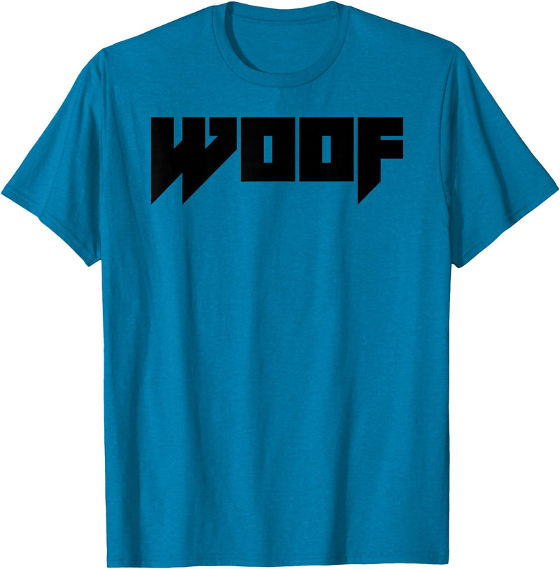 WOOF Gay Men Bear Daddy Pride LGBTQIA+ Funny Metal Novelty T-Shirt - Sapphire Blue