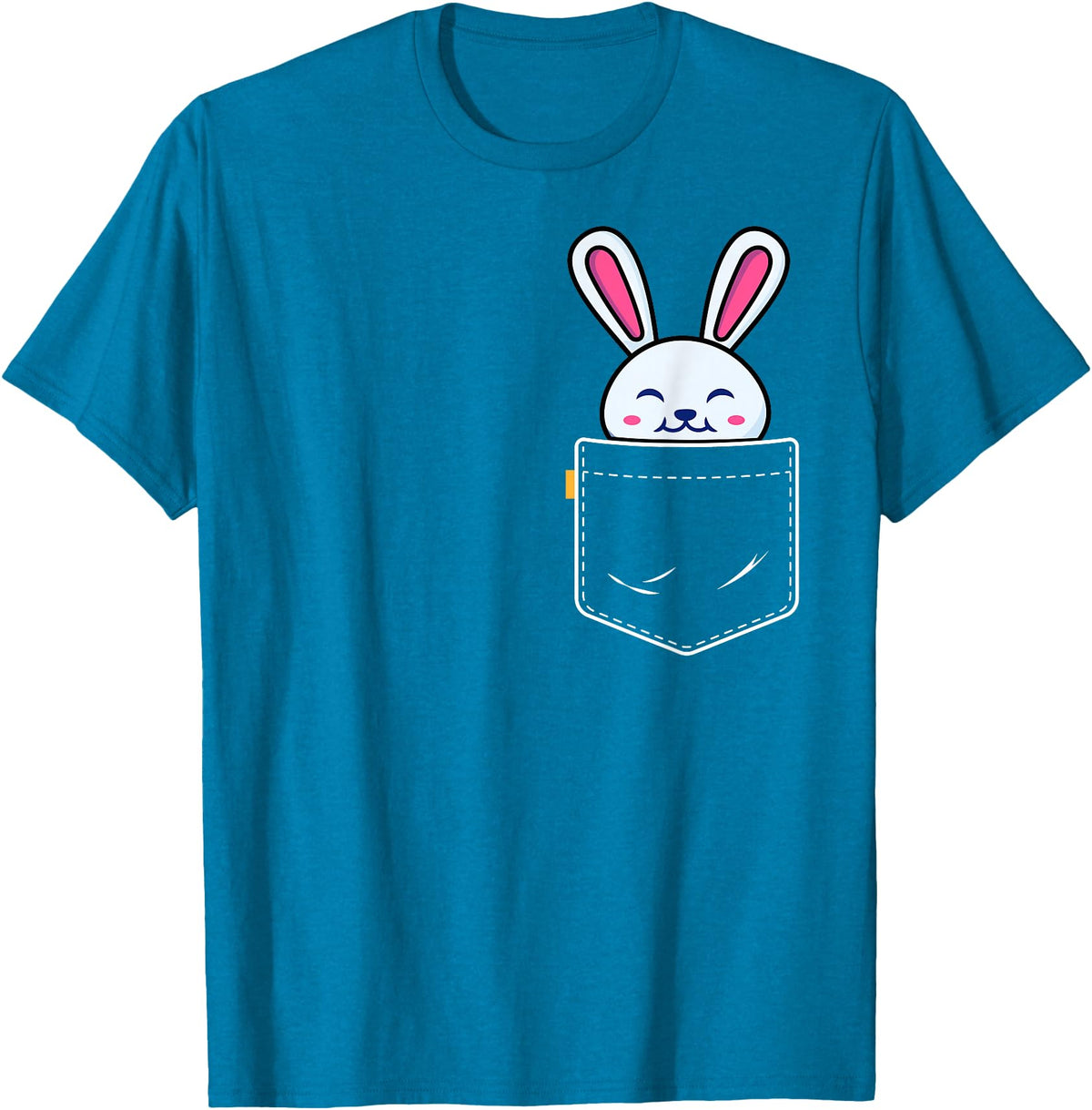 Bunny in Pocket Rabbit Lover Gifts for Women Men Kids T-Shirt in Sapphire Blue