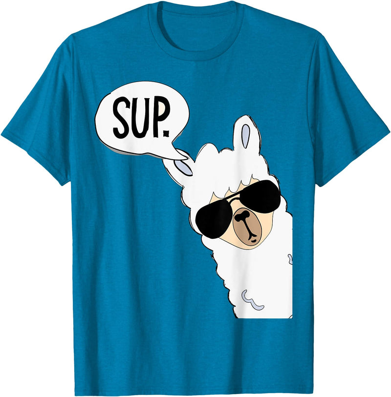 Funny Alpaca Gifts Accessories Alpaca Llama Sup T-Shirt - Sapphire Blue