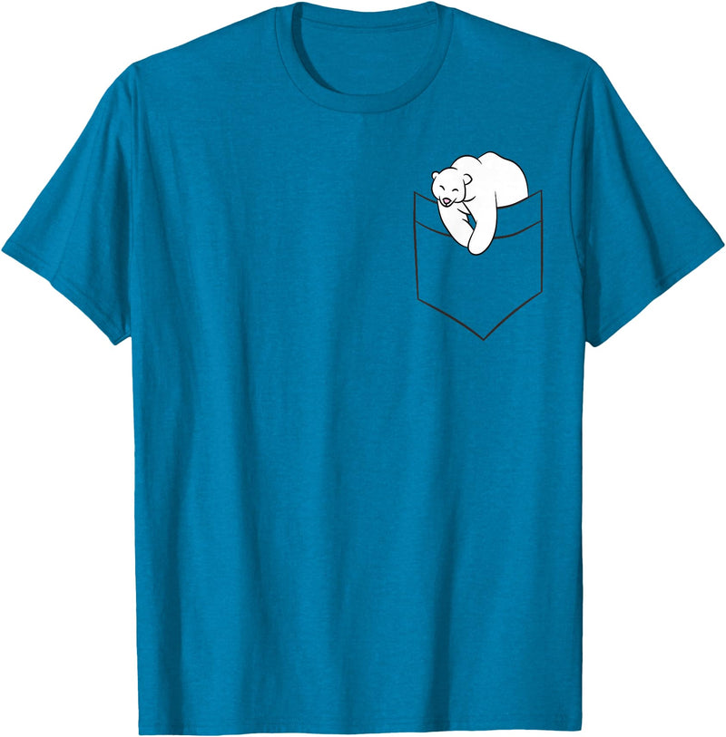 Niedliche Eisbär-Geschenke Polar Bear in Bag Funny Polar Bear in Bag T-Shirt - Sapphire Blue
