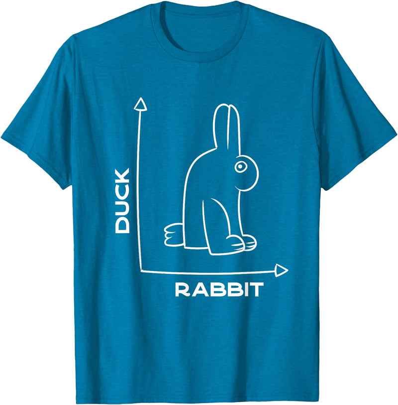 Duck - Rabbit - Funny - Joke - Bunny - Optical Illusion -Pun T-Shirt in Sapphire Blue