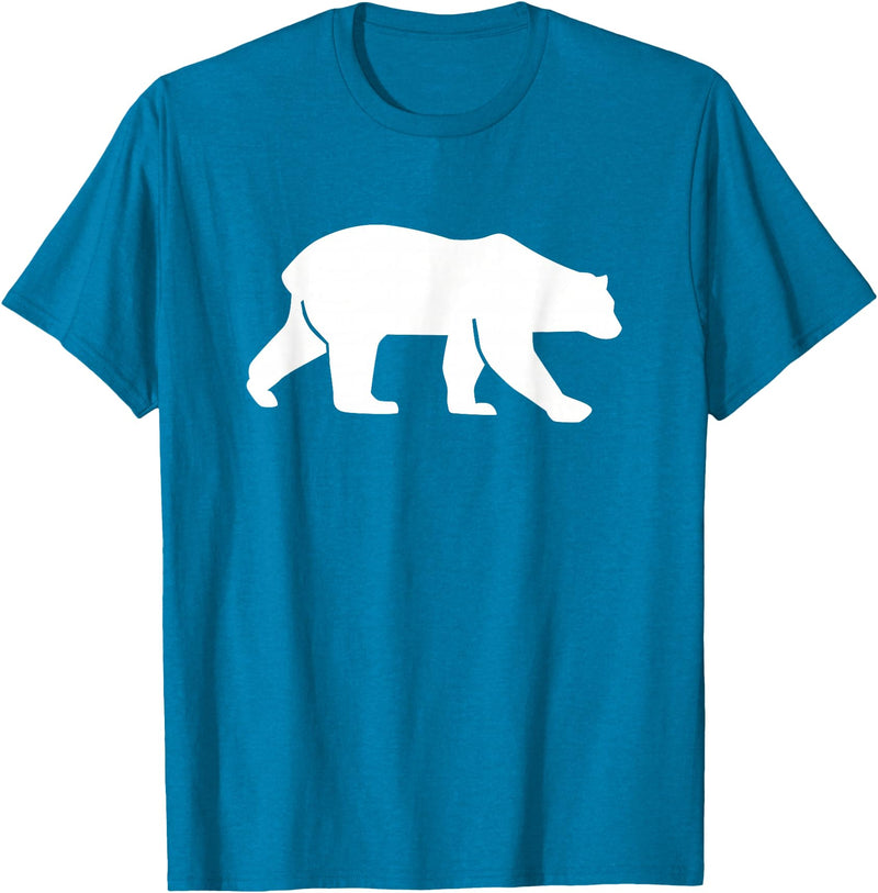 Walking Polar Bear T-Shirt - Sapphire Blue