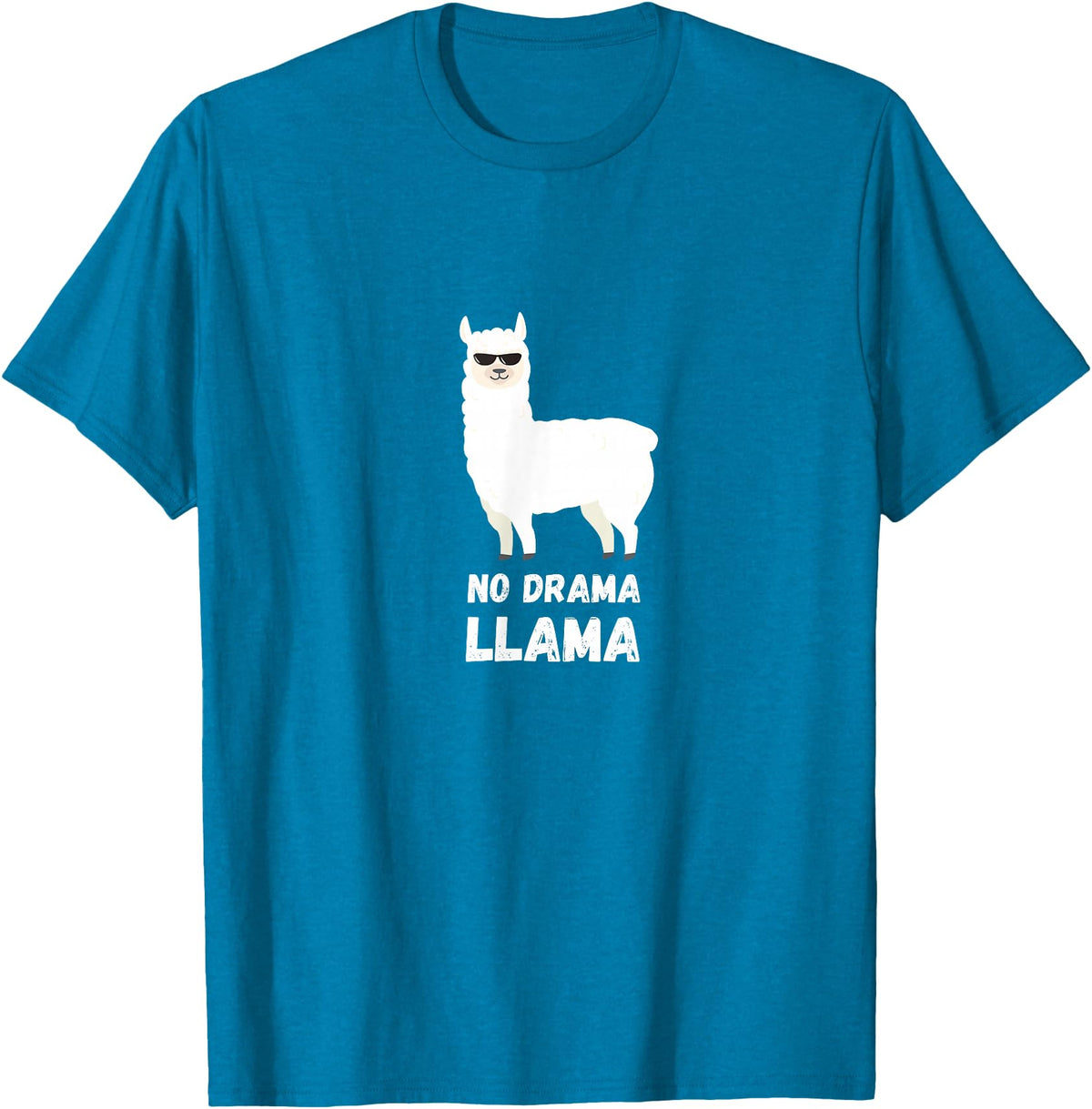 No Drama Llama Funny Llama T-Shirt - Sapphire Blue